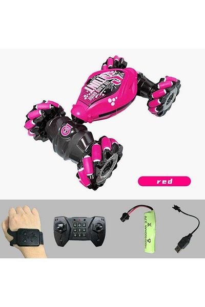 huitich Remote Control Stunt Car with Gesture Control and Rechargeable Battery Red