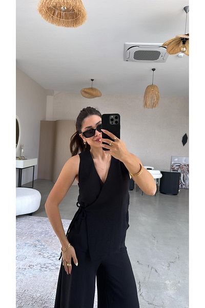 Buket Teke Black Double Breasted Aerobin Suit
