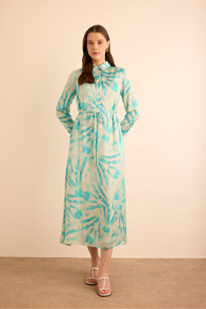 Aker Desenli Gömlek Elbise