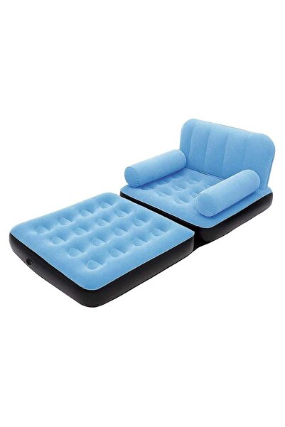 huitich كرسي استرخاء قابل للنفخ وسرير مع مساند للذراعين باللون الأزرق