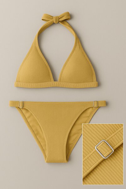 Pierre Cardin Women's Long Triangle Bikini Set Hr24Bt006 – Twill, Unpadded, Tie-Up Model
