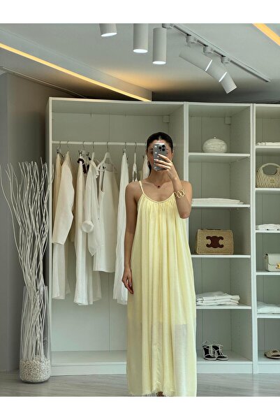 LUUNA STORE Памучна рокля - Жълта