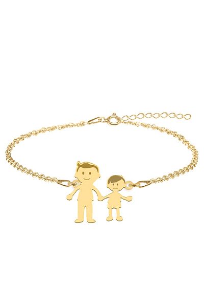 BijuBOX Brățară personalizată Tată și Băiețel din Argint 925 placată cu aur 24K - Family BijuBOX