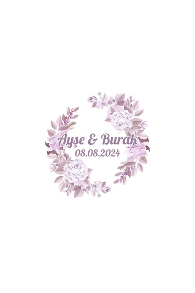 Reysa Tasarım إطار ذهبي على شكل إكليل من الخشب الصنوبر ملصق هينا للخطوبة والز...