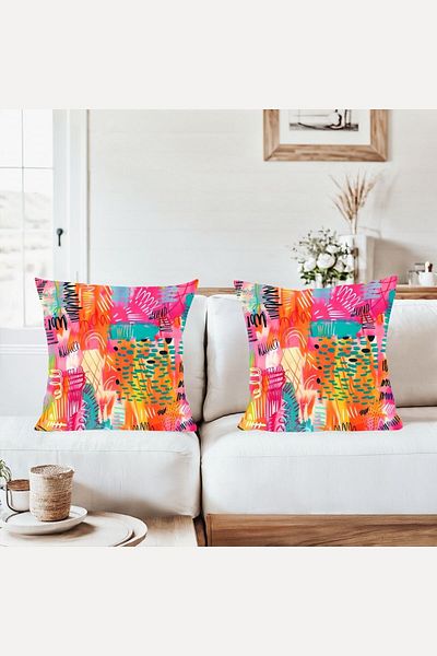 on the clouds Colorful Combination Hidden Zippered Throw Pillow Cover Sofa Pillow Case Set (2Pcs)
