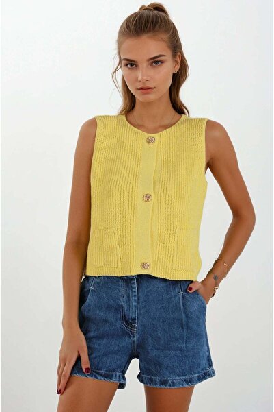 FABB Жовтий безрукавний трикотажний жилет