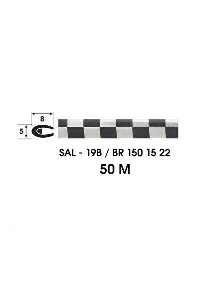 Temiz Pazar Dekoratif 5 Mm Siyah Gri Damalı Çıta Şerit 1 Metre U Tipi