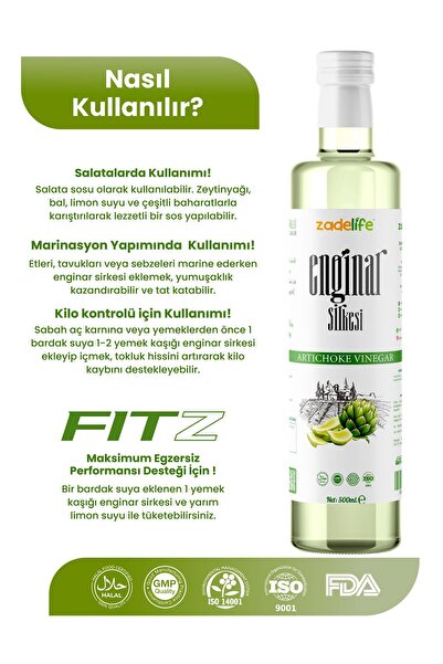 zadelife Enginar Sirkesi 500 Ml