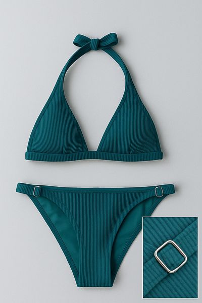 Pierre Cardin Women's Long Triangle Bikini Set Hr24Bt006 – Twill, Unpadded, Tie-Up Model