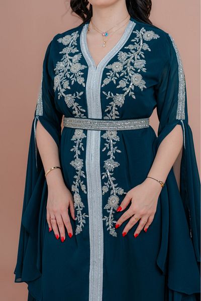IKKXA Belted Elegant 2-Piece Kaftan