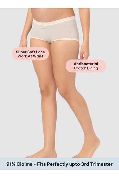 Intimate Queen Corn Bae Maternity Lacy Boy Shorts – Ultra-Soft, No Roll-Ups & Gusset Support (Pack Of 3)