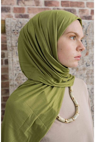 Fatma Atasoy Bamboo Combed Pistachio Green Shawl