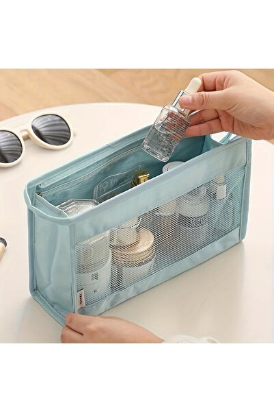 GlassySKY Makyaj - Kozmetik - Seyahat Çantası,File Nefes Alabilir Çok Fonksiyonlu Çanta