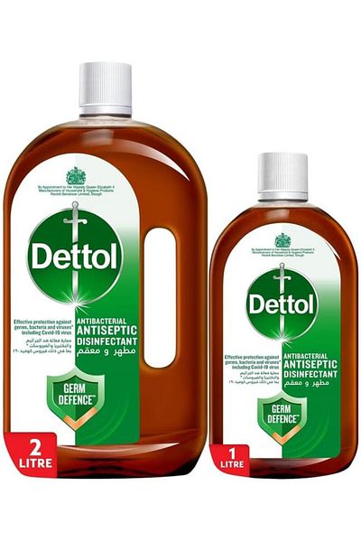 Dettol Antiseptic Antibacterial Disinfectant Liquid 2L + 1L (Packaging may vary)