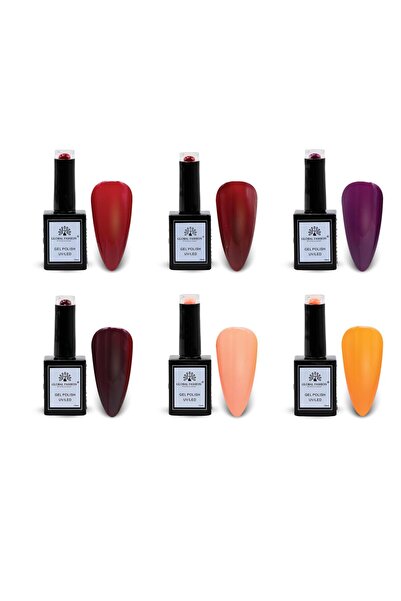 global fashion مجموعة طلاء جل كورال كراش UV/LED - 6 ألوان، طبقة أساسية وطبقة ...