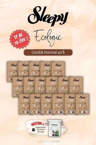 Sleepy Buy 17 Pay 15 Normal 40 Pack Ecologic Daily Pads, Rosie Gift