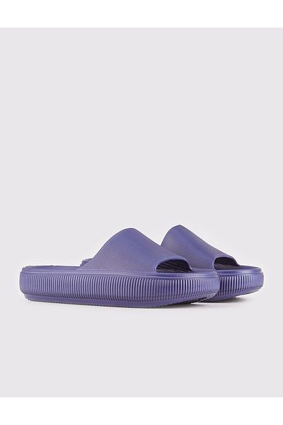 Cabani Navy Blue Flat Women's Slippers