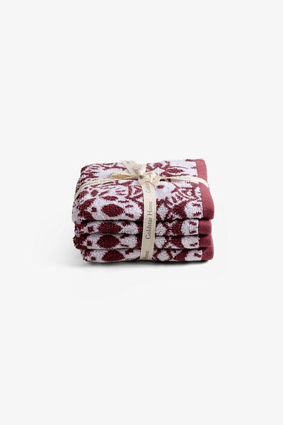 Goldstar Home Silva 4-Piece Hand Towel Set 30X30 Claret Red