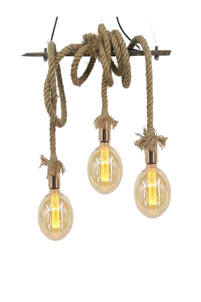 micasa 40W E27 3-Bulb Decorative Rope Pendant Light