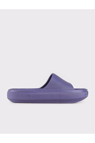 Cabani Navy Blue Flat Women's Slippers