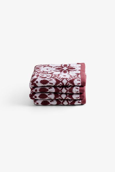 Goldstar Home Silva 4-Piece Hand Towel Set 30X30 Claret Red