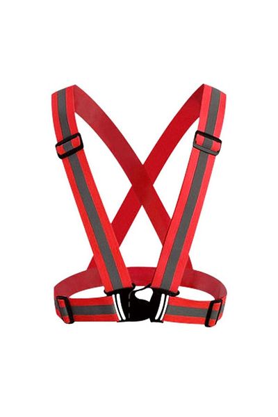 huitich High-Visibility Reflective Safety Belt, Safety Waist Belt, and Safety Jacket Red