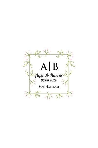 Reysa Tasarım ملصق فواكه الشتاء باللونين الأحمر والأخضر هينا خطوبة الزفاف 3x3 سم ملصق مخصص / 50 قطعة ملصق