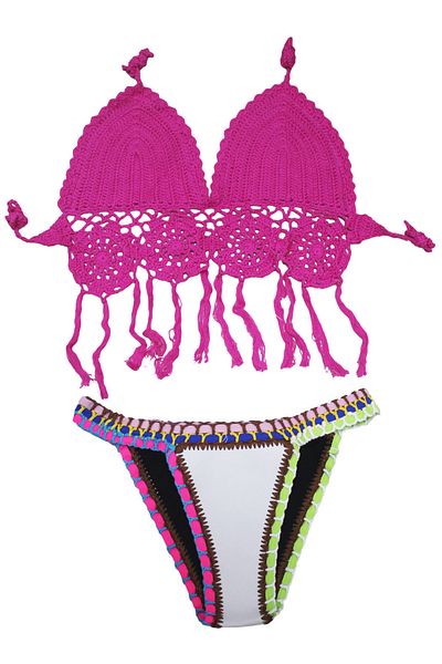 WildFashion Pink two-piece swimsuit with neoprene SW964-55