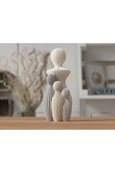 DEKORANLA Beyaz 15cm Aile Biblo, şık ve dekoratif ev aksesuarı