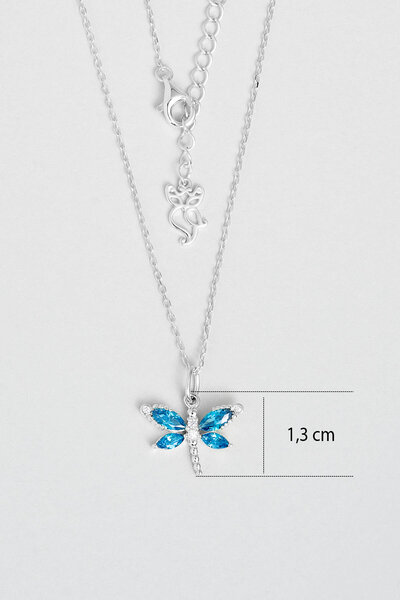 So CHIC... Rüzgarın Arkadaşı 18 Ayar Beyaz Altın Kaplama 45 Cm Gümüş Yusufçuk Kolye