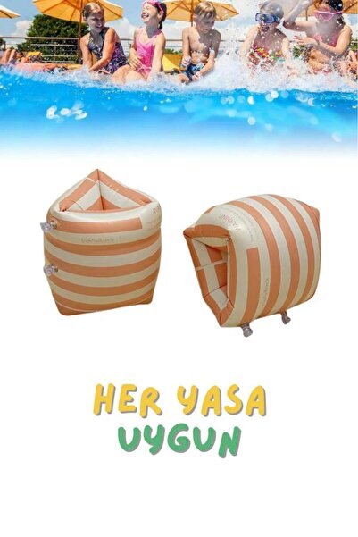 buradanaldım Çizgi Desen Turuncu Her Yaşa Uygun Yürüyen Kolluk, Şişme Deniz H...