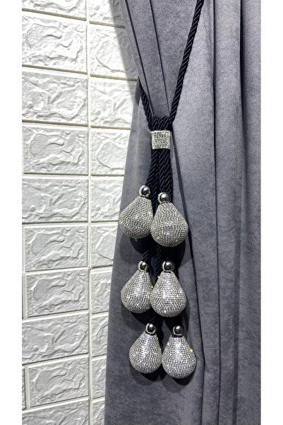 Helezoni Perde Aksesuarı Perde Toplama Bracol Lüx Armut Taşlı Model Fon Perde Aksesuarı Kornişe Takmatik