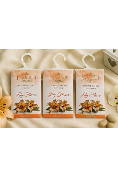 J'AMOUR EAU DE PARFUME 3'Lü Paket Lily Flower (Lilyum Çiçeği) Kokulu Askılı D...