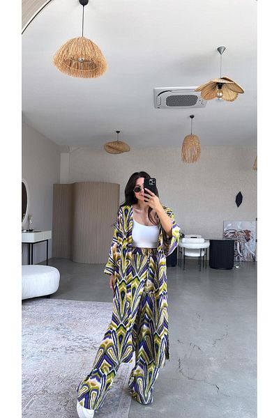 Buket Teke Olive Juna Kimono Pants Set