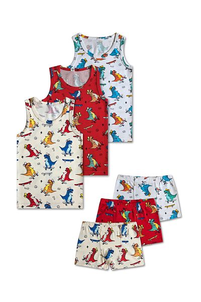 GizaKids 95% Cotton Boy's Tank Top Boxer Underwear Set