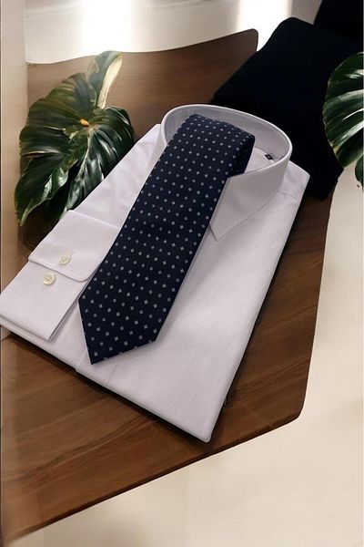 Sarar Patterned Black and White Micro Tie