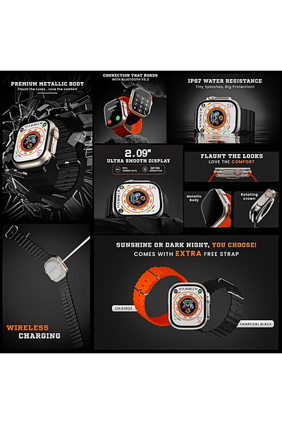 SprintMag Smartwatch Ultra 16 9in1 8 Straps Protective Case Fitness Bracelet 2.09″ IPS Display BT 5.2