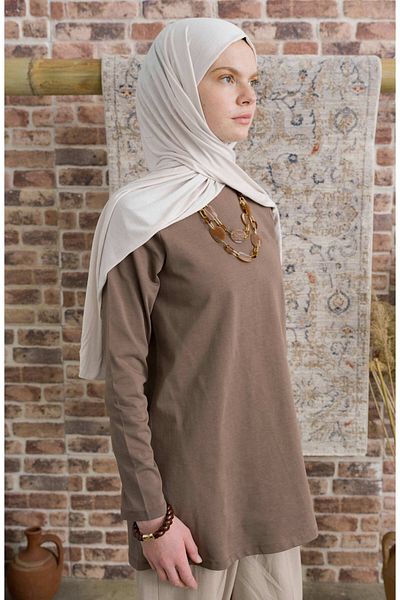 Fatma Atasoy Bamboo Combed Sand Beige Shawl