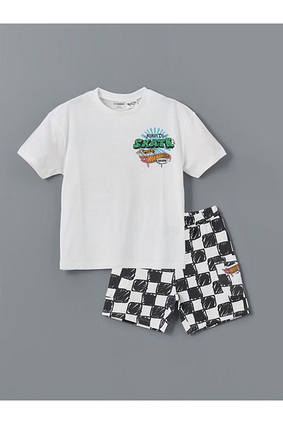 LC Waikiki Standard Pattern 100% Cotton Combed Fabric Licensed Baby Boy T-Shirt and Shorts 2-Piece Set
