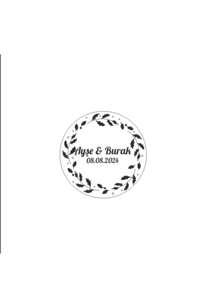 Reysa Tasarım ملصق إكليل دائري من الفواكه الشتوية لحفلات الزفاف والخطوبة مقاس 3 × 3 سم ملصق مخصص / 50 قطعة ملصق