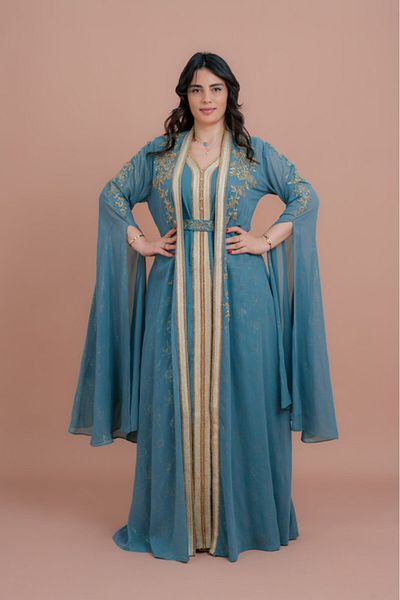IKKXA Belted Elegant 2-Piece Kaftan