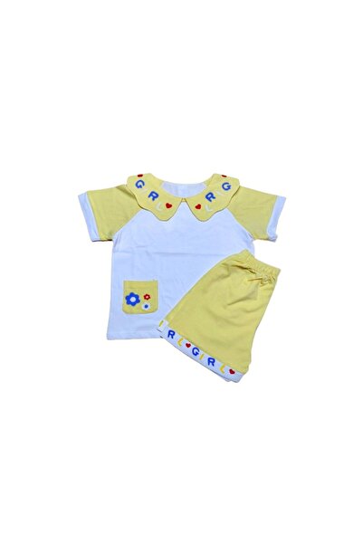 zzz sleep good sleeping !!! Pijama cu guleras pentru fetite, alb-galben