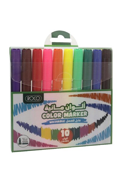 Roco أقلام تحديد مائية - خط عريض، رأس مستدير، ألوان متنوعة