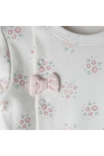 Bebetto Interlock Zibin Set 3 Pieces (Flowers/25) Z976 Lila 0-1M/56Cm