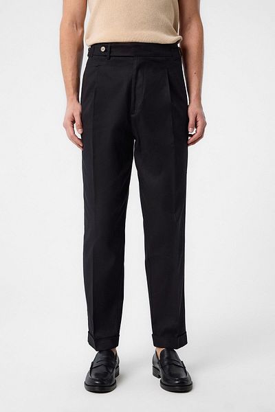 Antioch Black Italian Cut High Waist Men's Trousers