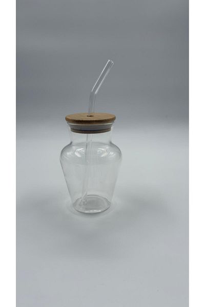 ERKUGO Chubby Borosilicate Glass Cup – 500 ml - with Bamboo Lid