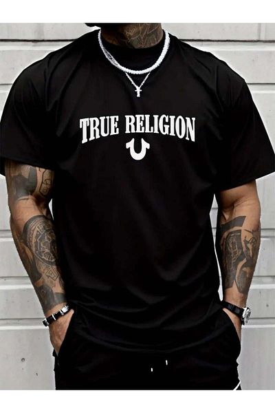 Aymood    Men's True Religion Printed Single Jersey T-Shirt