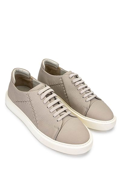 Tamer Tanca Men's Genuine Leather Beige Sneakers & Sports Shoes