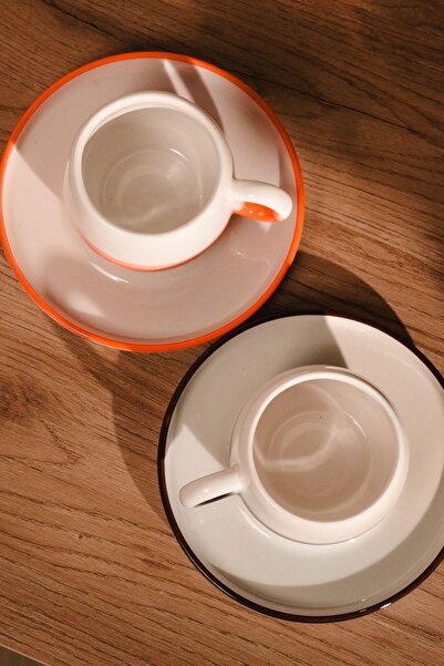 Love Bundles Handmade Ceramic 2-Piece Turkish Coffee Cup Set (100 ml) 4 Pieces