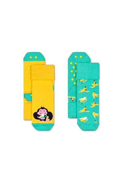 Happy Socks قطعتان من واقيات الأطفال المضادة للانزلاق على شكل قرد وموز